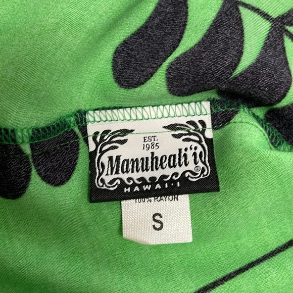 EUC Manuhealii Malie By The Sea Dress Pakalana Green and Black S - Picture 7 of 8